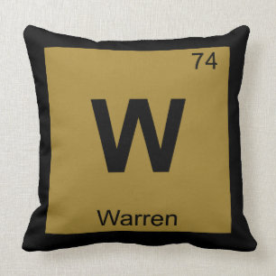 W - Warren Michigan Chemistry Periodic Table City Cushion