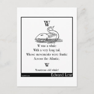 W was a whale postcard