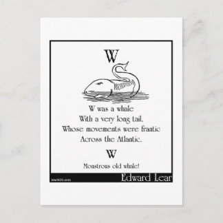 W was a whale postcard