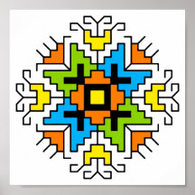 WA0012 Wall Art Bulgarian motif shevitsa orange