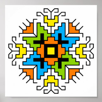 WA0012 Wall Art Bulgarian motif shevitsa orange