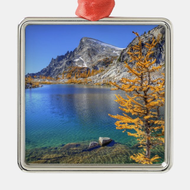 WA, Alpine Lakes Wilderness, Enchantment 4 Metal Tree Decoration (Front)