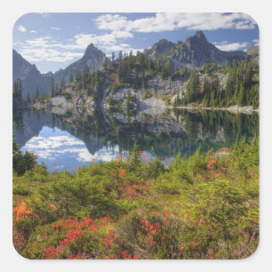 WA, Alpine Lakes Wilderness, Gem Lake, with Square Sticker