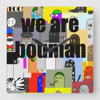 wa are bouman#1 square wall clock