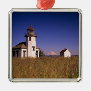 WA, Maury Island, Point Robinson Lighthouse, Metal Tree Decoration