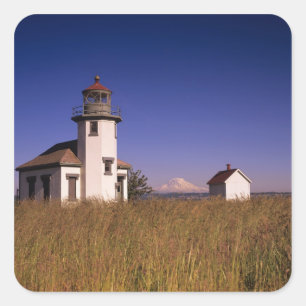 WA, Maury Island, Point Robinson Lighthouse, Square Sticker