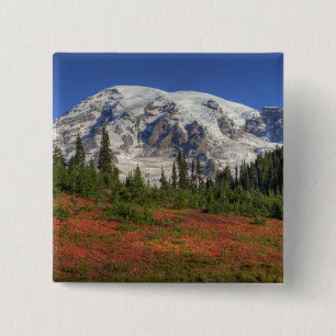 WA, Mt. Rainier National Park, Paradise Valley 15 Cm Square Badge