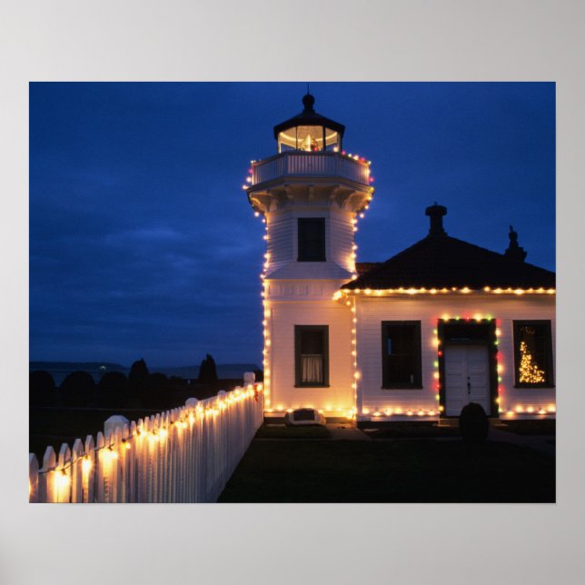WA, Mukilteo, Mukilteo Lighthouse, established 2 Poster (Front)