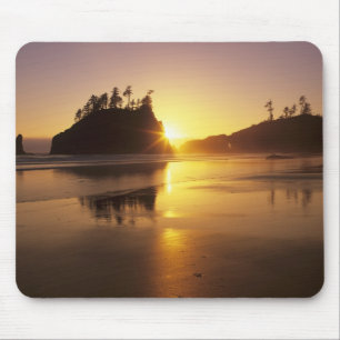 WA, Olympic NP, Second Beach at sunset Mouse Mat