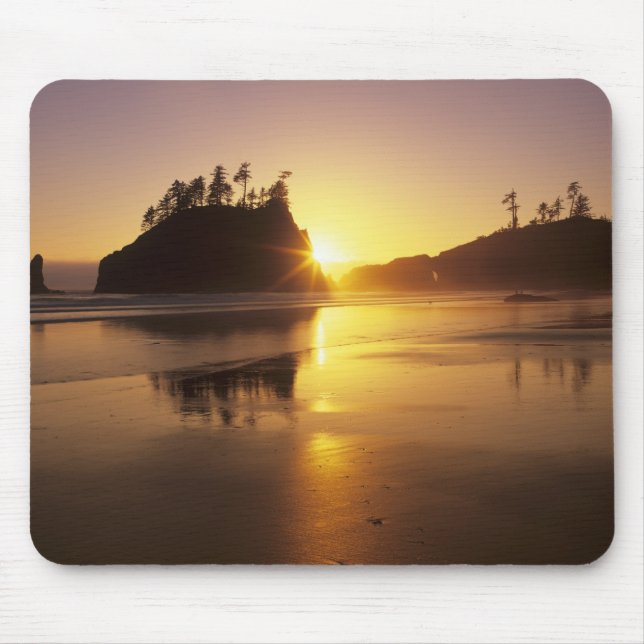 WA, Olympic NP, Second Beach at sunset Mouse Mat (Front)