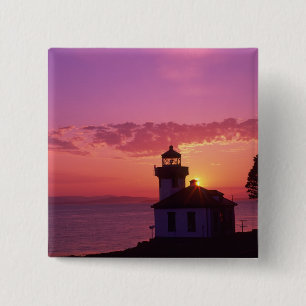 WA, San Juan Island, Lime Kiln Lighthouse, 1919, 2 15 Cm Square Badge