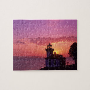 WA, San Juan Island, Lime Kiln Lighthouse, 1919, 2 Jigsaw Puzzle