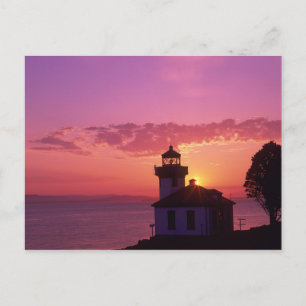 WA, San Juan Island, Lime Kiln Lighthouse, 1919, 2 Postcard