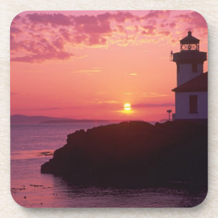 WA, San Juan Island, Lime Kiln Lighthouse, 1919, Coaster