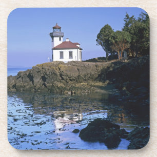 WA, San Juan Island, Lime Kiln lighthouse Coaster