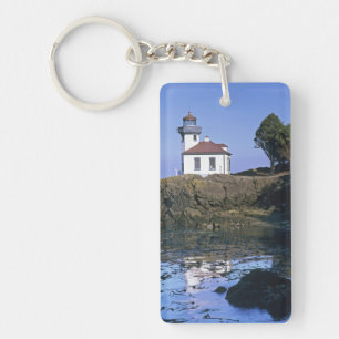 WA, San Juan Island, Lime Kiln lighthouse Key Ring