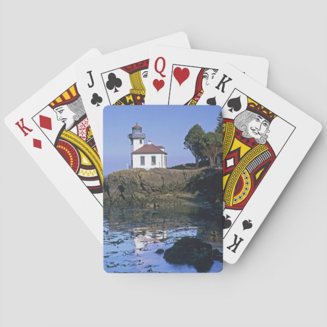 WA, San Juan Island, Lime Kiln lighthouse Playing Cards (Back)