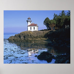 WA, San Juan Island, Lime Kiln lighthouse Poster