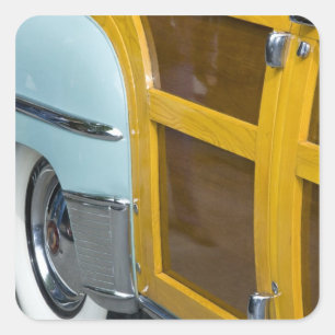 WA, Seattle, classic American automobile. 2 Square Sticker