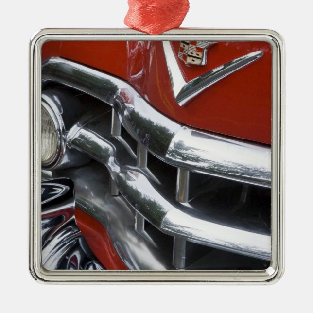 WA, Seattle, classic American automobile. 4 Metal Tree Decoration (Front)