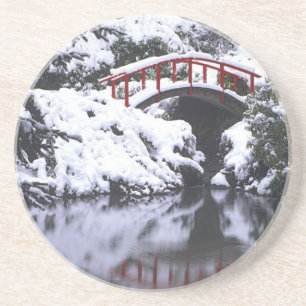 WA, Seattle, Moon bridge and pond after winter 2 Coaster