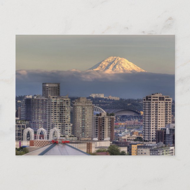WA, Seattle, Mount Rainier from Kerry Park Postcard (Front)