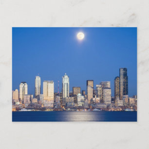 WA, Seattle, Seattle skyline and Elliott Bay 3 Postcard