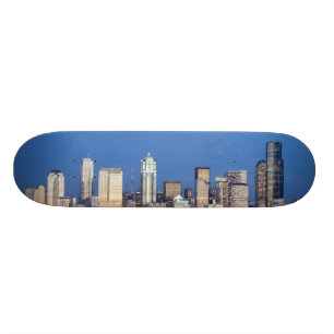 WA, Seattle, Seattle skyline and Elliott Bay 3 Skateboard