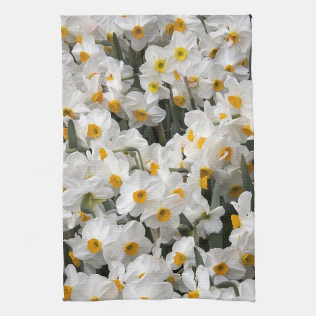 WA, Skagit Valley, Daffodil pattern Tea Towel (Vertical)