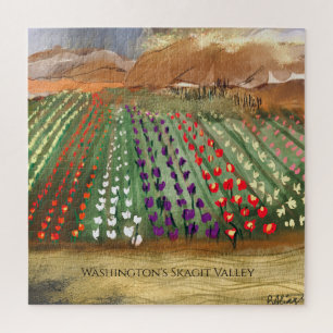 WA Skagit Valley Tulip Fields Spring Dreaming Jigs Jigsaw Puzzle
