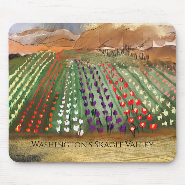 WA Skagit Valley Tulip Fields Spring Dreaming Mouse Mat (Front)
