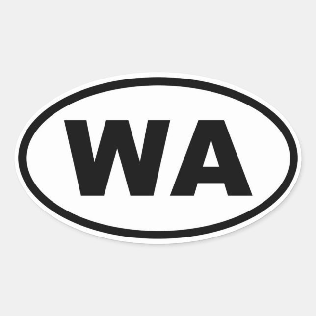 WA Washington Oval Sticker (Front)
