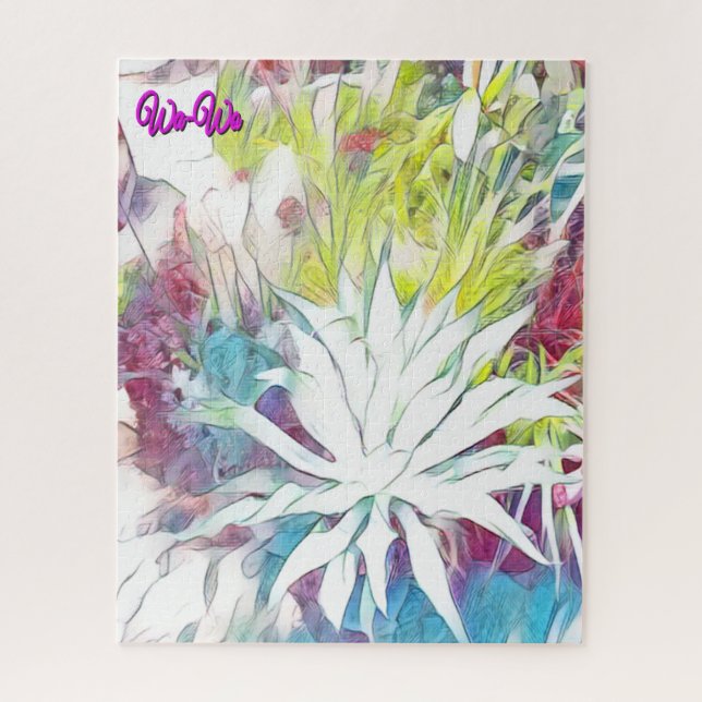 Wa-Wo Wave NFT Art Collection THIRSTY SUCCULENT Jigsaw Puzzle (Vertical)