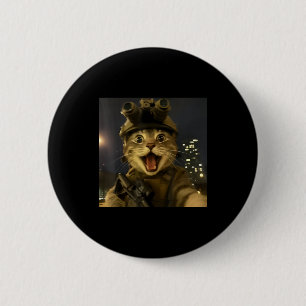 Waactical Cat Meme  6 Cm Round Badge