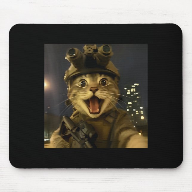 Waactical Cat Meme  Mouse Mat (Front)