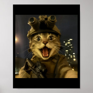 Waactical Cat Meme Poster