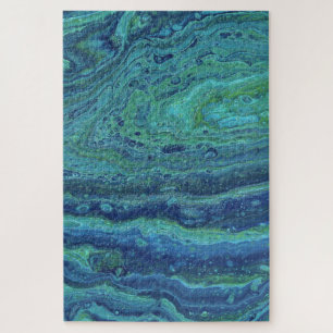 Wabash 3 Cool Blue Green Abstract Puzzle