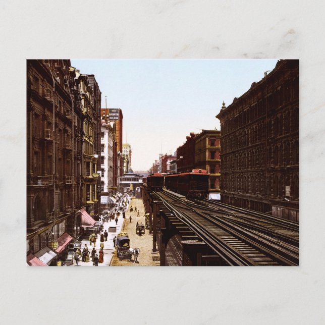 Wabash Ave North Adams Street Chicago Illinois Postcard (Front)