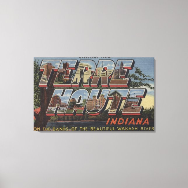 Wabash River - Large Letter Scenes Canvas Print (Front)