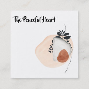 *~* Wabi Sabi Abstract Minimal Ink AR27 Simple Square Business Card