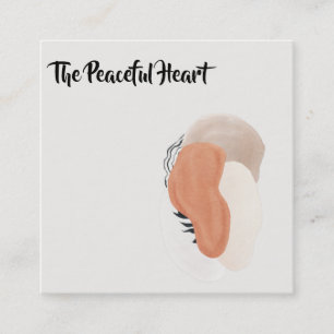 *~* Wabi Sabi Abstract Simple QR  Ink Minimal AR27 Square Business Card