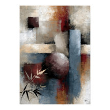 Wabi-Sabi Bamboo Abstract Modern Japanese Wall Art
