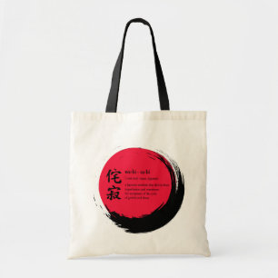 Wabi-Sabi definition within incomplete enso ring Tote Bag