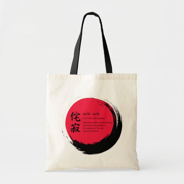 Wabi-Sabi definition within incomplete enso ring Tote Bag (Front)