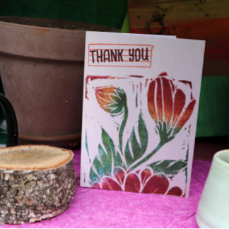 Wabi Sabi Flower Stamp Floral Spring Nature Card