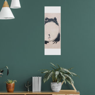 Wabi Sabi Grumpy  Frog by Hoji Japanese Sumi-e  ポス Poster