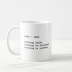 Wabi Sabi Inspirational Quotes Minimalist Coffee Mug