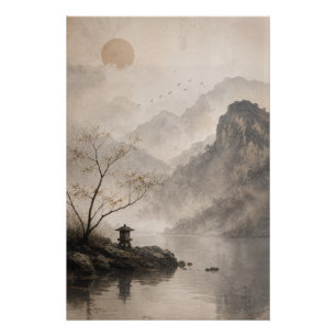 Wabi Sabi Japanese Landscape Wall Art Poster