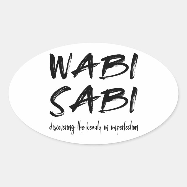 Wabi sabi oval sticker (Front)