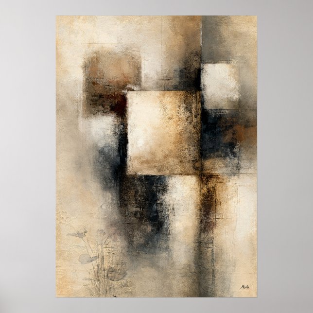 Wabi-Sabi Quiet Alignment Modern Japanese Abstract Poster (Front)